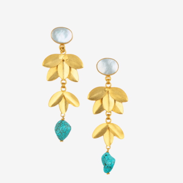 Turquoise Frond Earrings